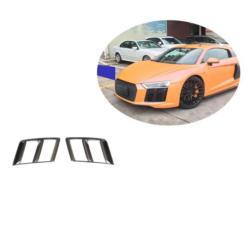 R8 Carbon Fiber Fibre Front Vent Fog Light Surround Fit For R8 2016-2018