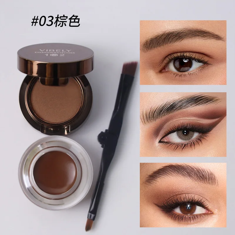 3 ألوان كحل كريم الحاجب في واحد ماتي براون أسود البرية التصميم هلام الصابون الشمع محسنات مقاوم للماء أدوات ماكياج العين دائم