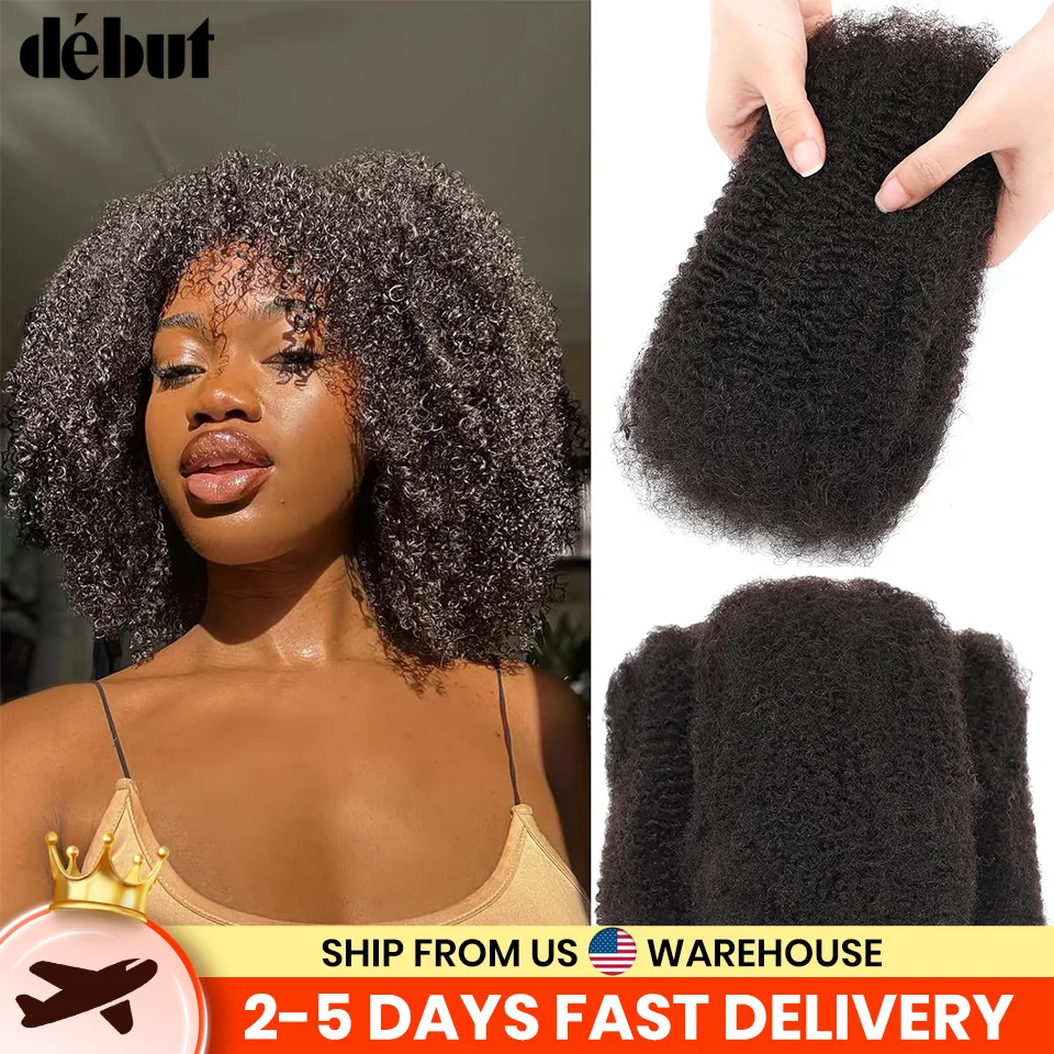 

QVR Afro Kinky Bulk Hair 30#4#2 No Attachment Virgin Human Hair for Braiding Natural look Dreadlock Highlight Braids Top Quality