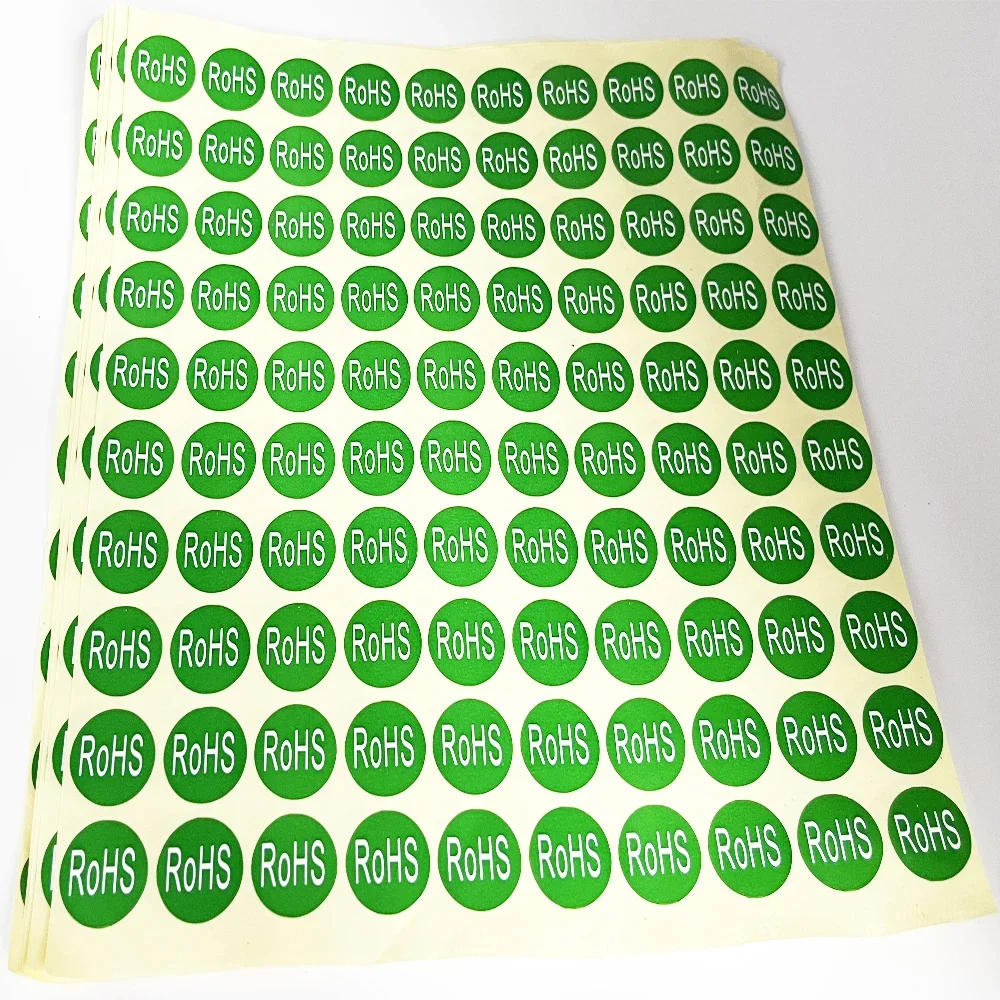 QC Inspection Sticker Green ROHS Labels Black White Text SelfAdhesive Certification Warning Decal for Electronics Label Stickers