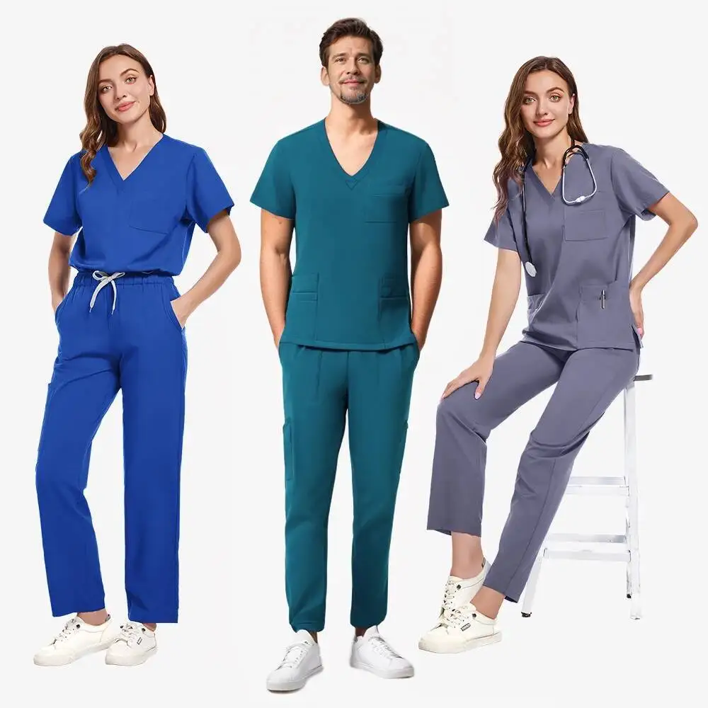 Uniforme médical, ensemble de gommages de travail pour hôpitaux, vente en gros, uniformes de gommage pour soins de santé pour femmes, vêtements de travail pour clinique pharienne
