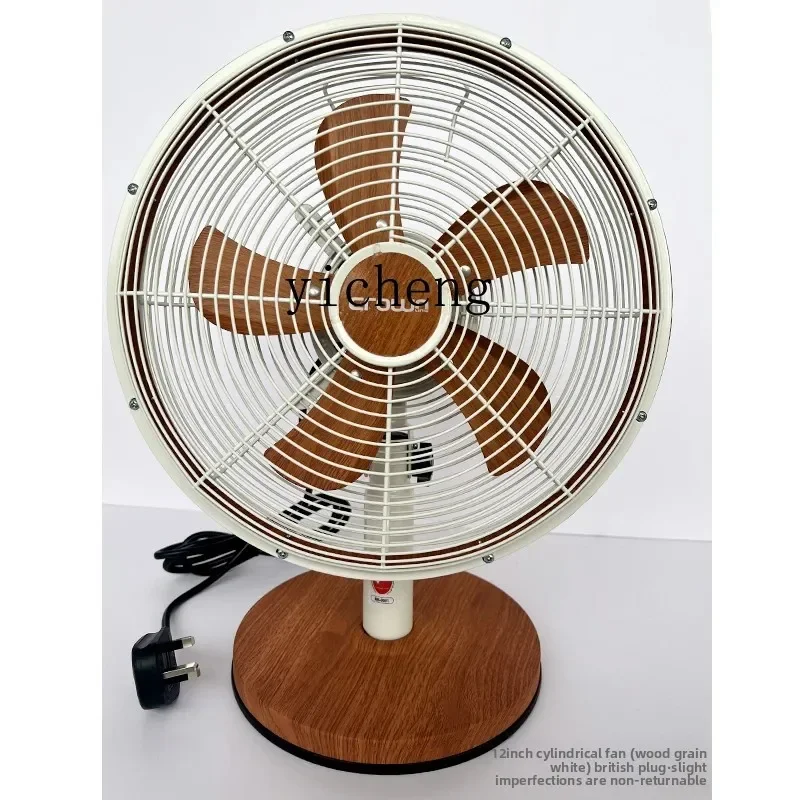 cc27 metal electric fan tube fan household table fan antique swing head desktop