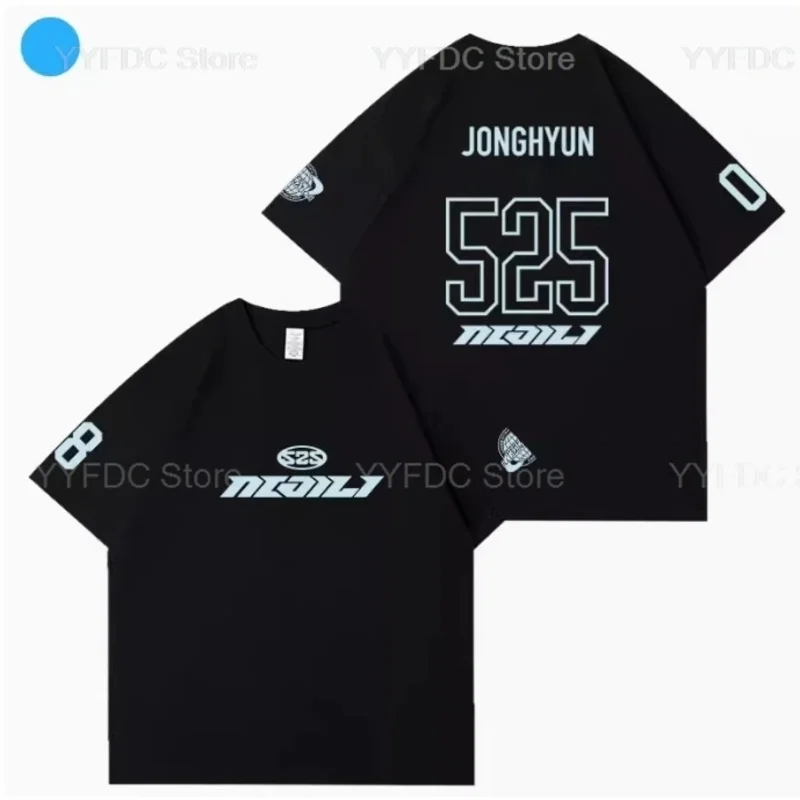 2025 yiyi Concierto SHINee's Back Camiseta de algodón de verano ONEW KEY MINHO TAEMIN JONGHYUN Camiseta con letras Mujeres Hombres Kpop T