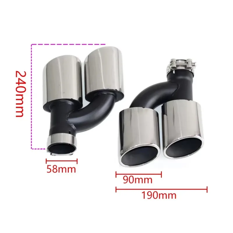 لأودي A4 A5 A6 A7 الترقية إلى S4 S5 S6 S7 أربعة منافذ الفولاذ المقاوم للصدأ العادم تلميح الخمار