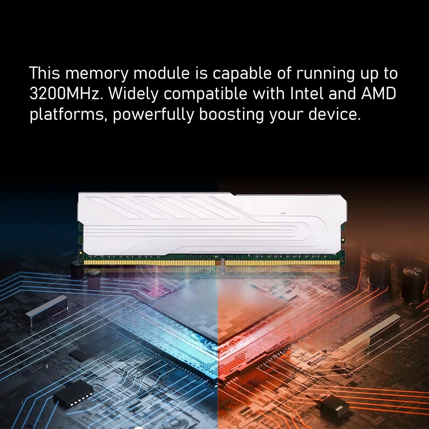 Computer Desktop Memory Ram DDR4 8GB 3200MHZ CL16 1.35V XMP2.0 Overclocking with Heatsink for PC Gaming/Office/PS,Silver