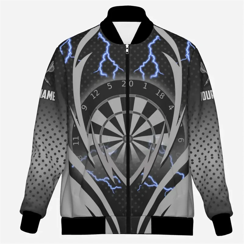 Fashion Darts 3D Printed Jackets Custom Name Team Name Personalization Bomber Jacket Trend Casual Oversized Sweatshirt Coat