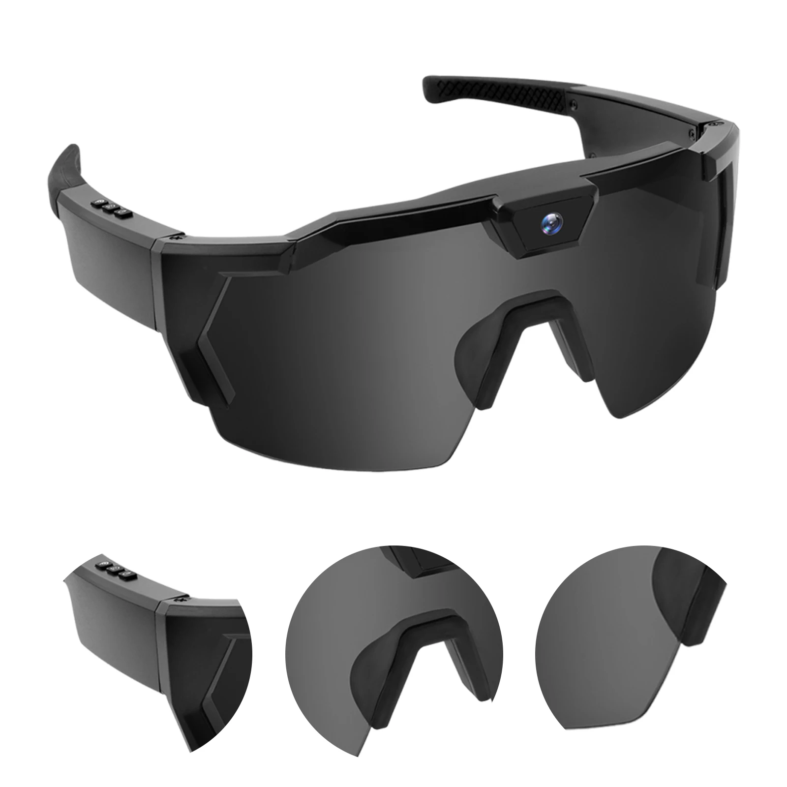 

Outdoor Cycling Sunglasses Anti-Glare Smart Walk Cam Sunglasses Lightweight Windproof Ski Goggles for Hiking & Travel Activity
