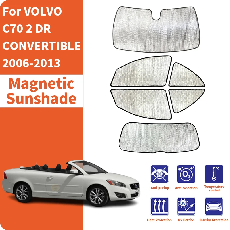 Custom Car Window Sunshade Anti-UV Car Sun Window Visors Sunshade Covers Accessories For VOLVO C70 2 DR CONVERTIBLE 2006-2013
