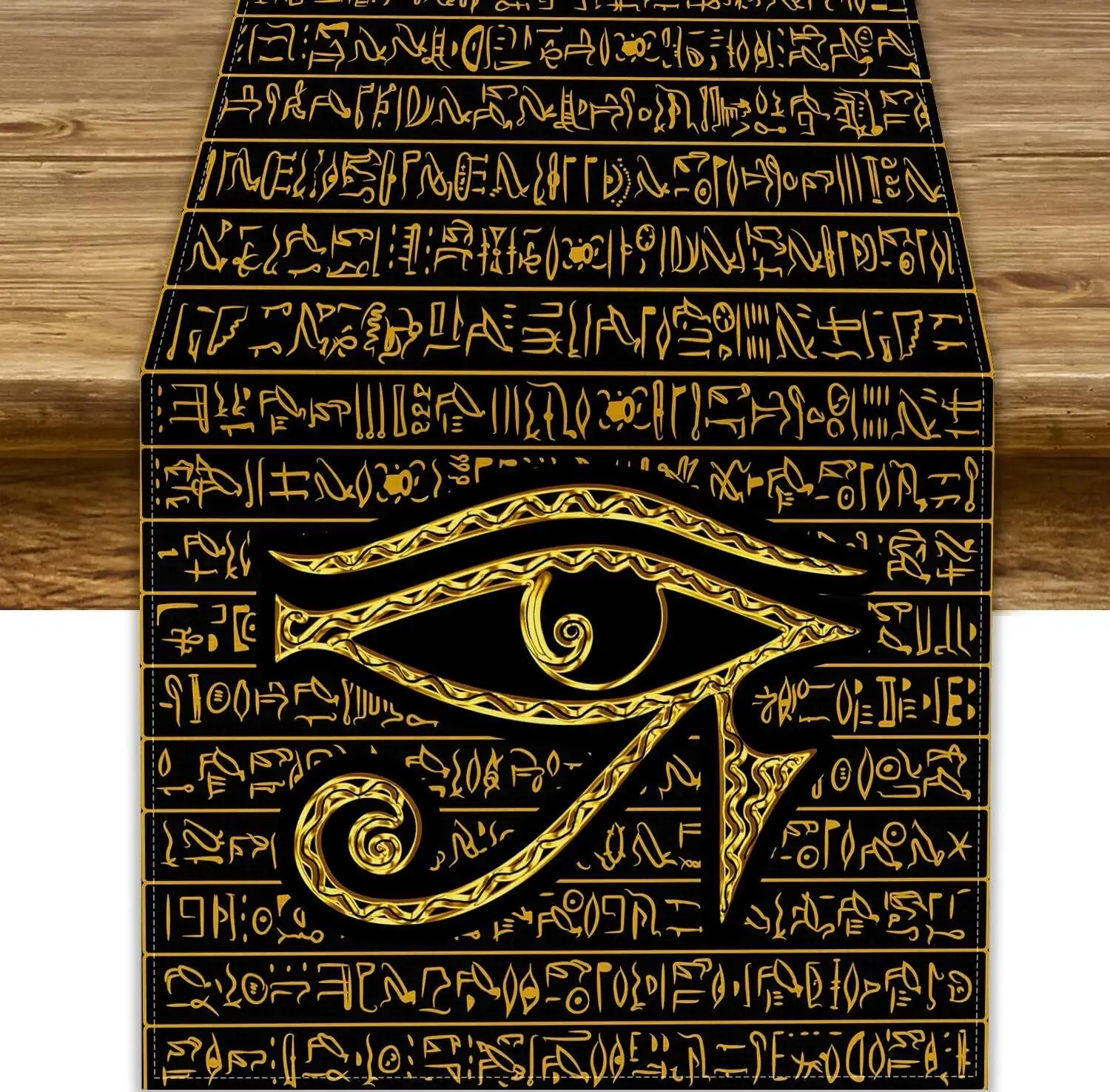 1pc Ancient Egyptian Eye of Horus Pattern Linen Table Runner Kitchen Dining Table Runner for Holiday Party