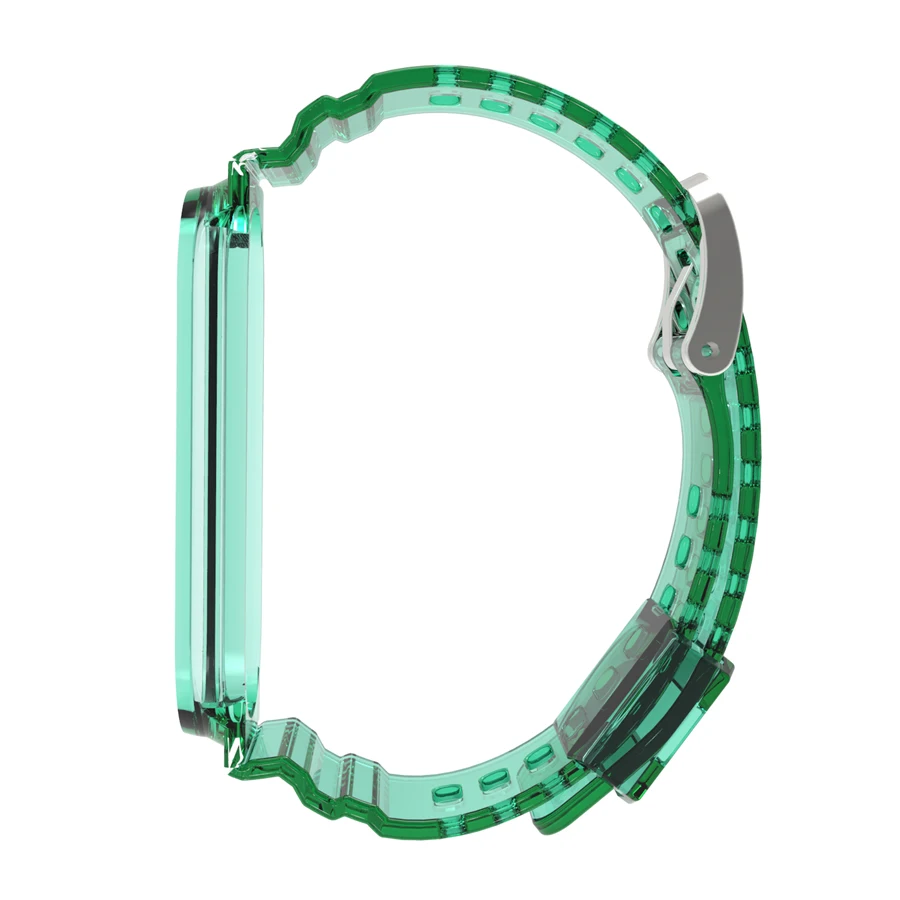 Bracciale su cinturino Mi Band 5 6 7 per Xiaomi Miband 4 3 Bracciale in silicone per Miband 5 6 7 Bracciale sportivo Bracciale stile ghiacciaio