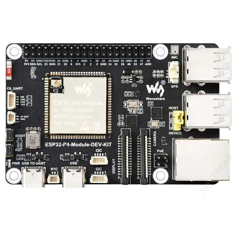 7-inch Display & Audio Support ESP32-P4 C6 Development Board with MIPI DSI/CSI, Compatible with Raspberry Pi
