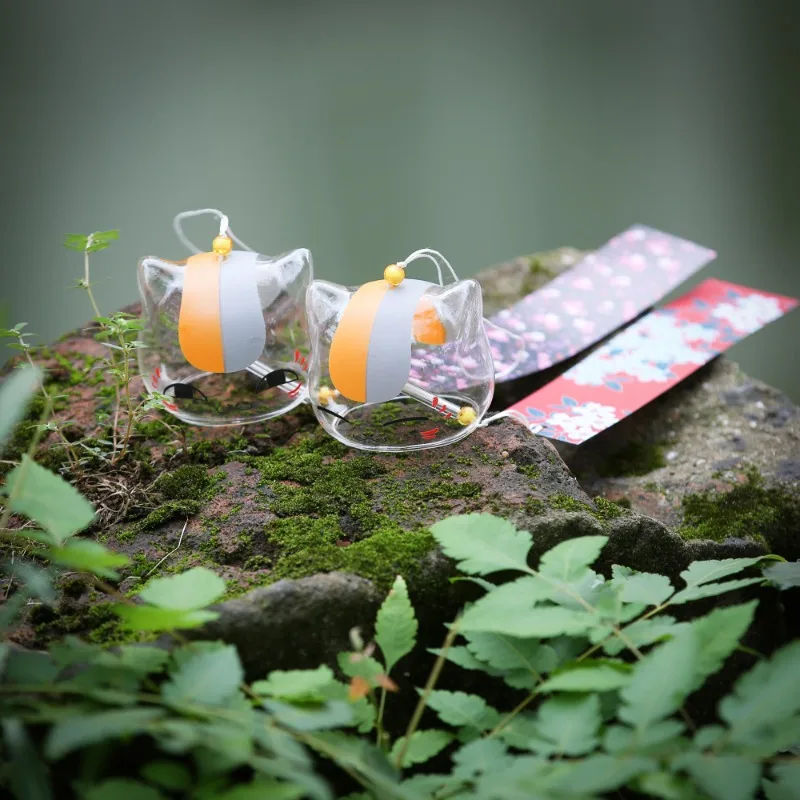 Glass Madara Cat Wind Chime Japanses Anime Natsume Yuujinchou Creative Jellyfish Wind Bells Chime Room Decoration Home Ornament