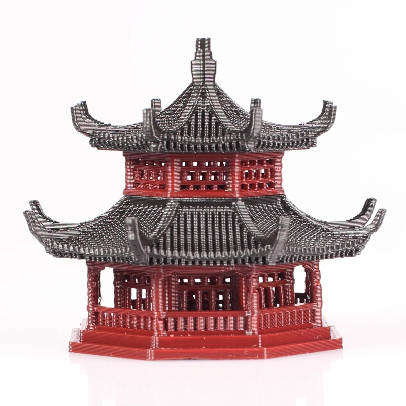 3D-Printing Plastics Chinese Style Ancient Building Shape Pavilion Decoration Rockery Micro Landscape Flower Pot Decor Gazebo