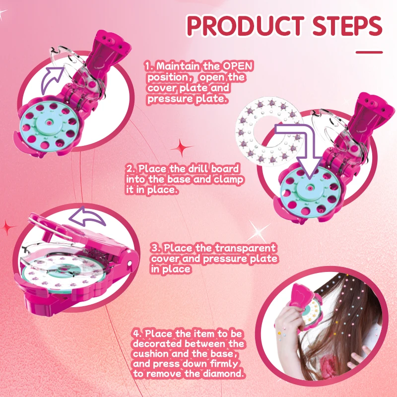 Diy ferramentas de cabeleireiro equipamento de perfuração bling menina trança máquina jóias contas vestir-se fingir jogar brinquedos aniversário presentes natal