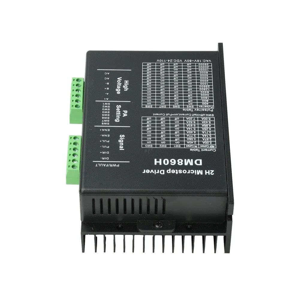 DM860H-DSP Stepper Motor Driver 7.2A 24-110V With Cooling Fan For 57/86-Hybrid Stepper Motors CNC Engraving Machine Automation