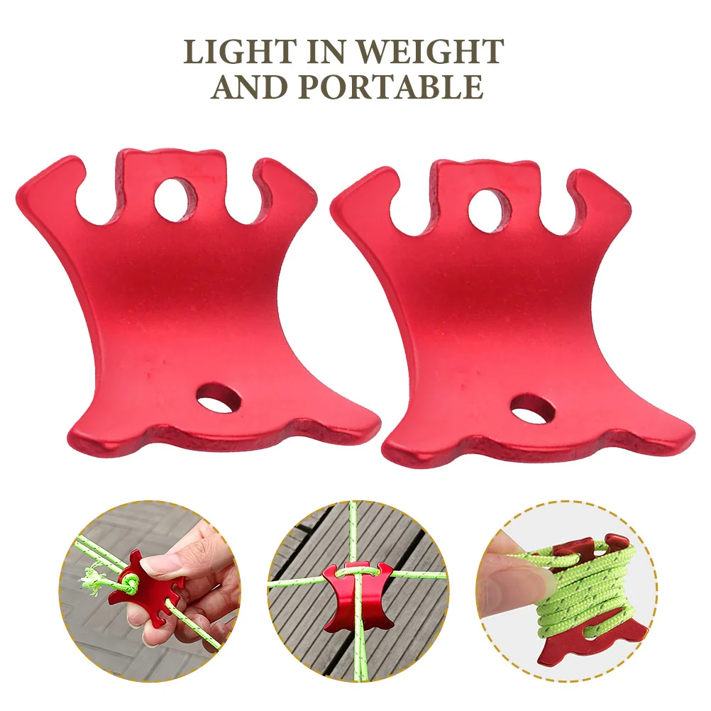 6 قطعة أبازيم حبل محمولة مادة سبائك الألومنيوم الموثوقة مقاومة للاهتراء أدوات ضبط خارجية أبازيم حبل محمولة