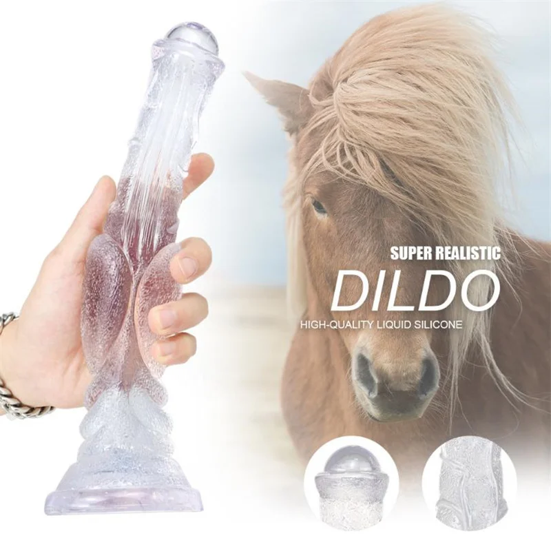 Horse Dildos Realistic Penis Phallus Animal Dildo Suction Cup Monster Big Dick Anal Sex Toys for Women Masturbator G-Spot Orgasm