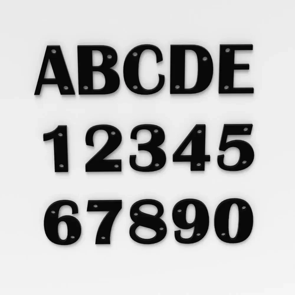 House number Door Number / Door Letter / Acrylic Digits Plaque House Door Sign Black Customized