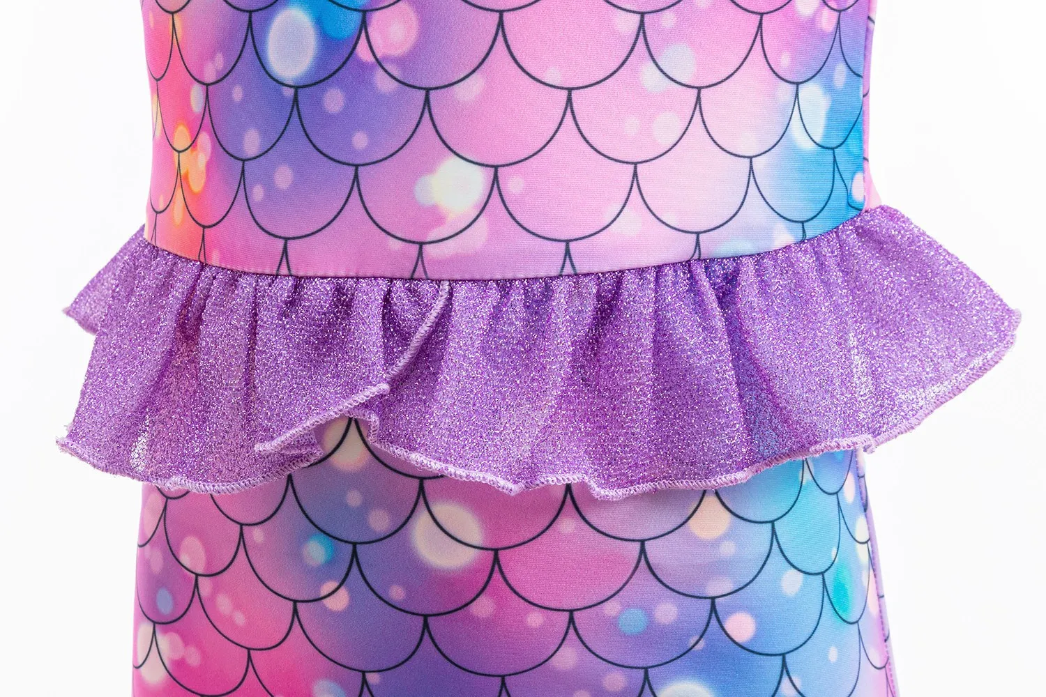 Mädchen Meerjungfrau Prinzessin Verkleidungskleid Ombre-Schuppen-Pailletten Meerjungfrauenschwanz-Kleid mit Accessoires für Kinder Halloween Cosplay Geburtstagsparty – Detail 7
