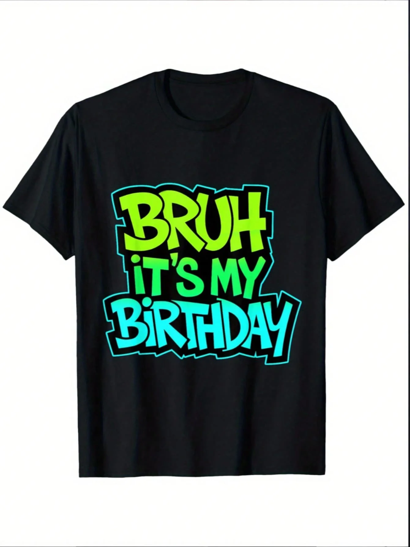 Bruh It'S My Birthday Funny Birthday Boy Teen Gamer Meme T-Shirt For Boys Fashion Bottoming Shirt Breathable, Casual Comfortable