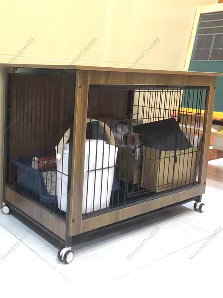 Crate Wooden Pet Indoor Medium-Sized  SmallCorgi and Shiba Inu Fence Home Villa Dog Cage with Toilet