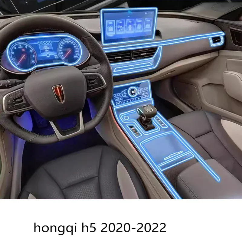

For hongqi h5 2020 2021 2022 TPU Transparent Protection Film Interior Sticker Center Console Gear Panel Decor Car Accessories