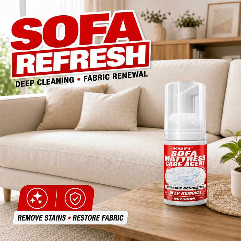 Multipurpose Sofa Renewal Mousse, Water-Free Foam Cleaner, Removes Stains & Dust, Restores Carpet, Curtains & Car Seats Like New