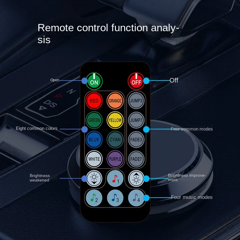 Colorful cold light line inside the car central control door LED ambient light USB optical waveguide voice control light strip
