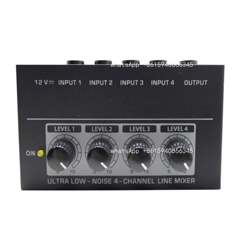 4-channel mini mixer 6.35 instrument guitar microphone audio extender quad in one out splitter hub