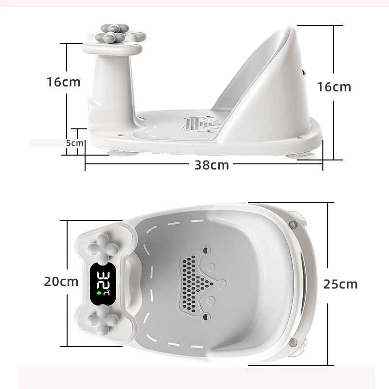 Baby Bath Seat Anti-slip Digital Water Temperature Display Tub Shower Seat For Toddlers Soft Cushion Baby Training Seat