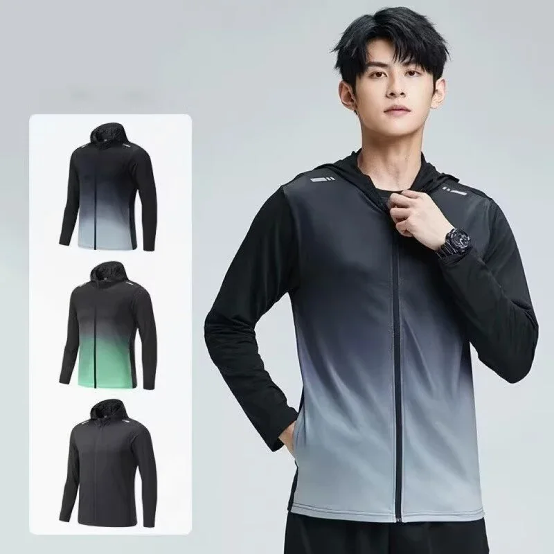 

Quick Dry Men's Cycling Jacket Sports Running Outdoor Fitness Hooded Waterproof Motorcyclist Coat Gym Outdoor Skin Windbreaker