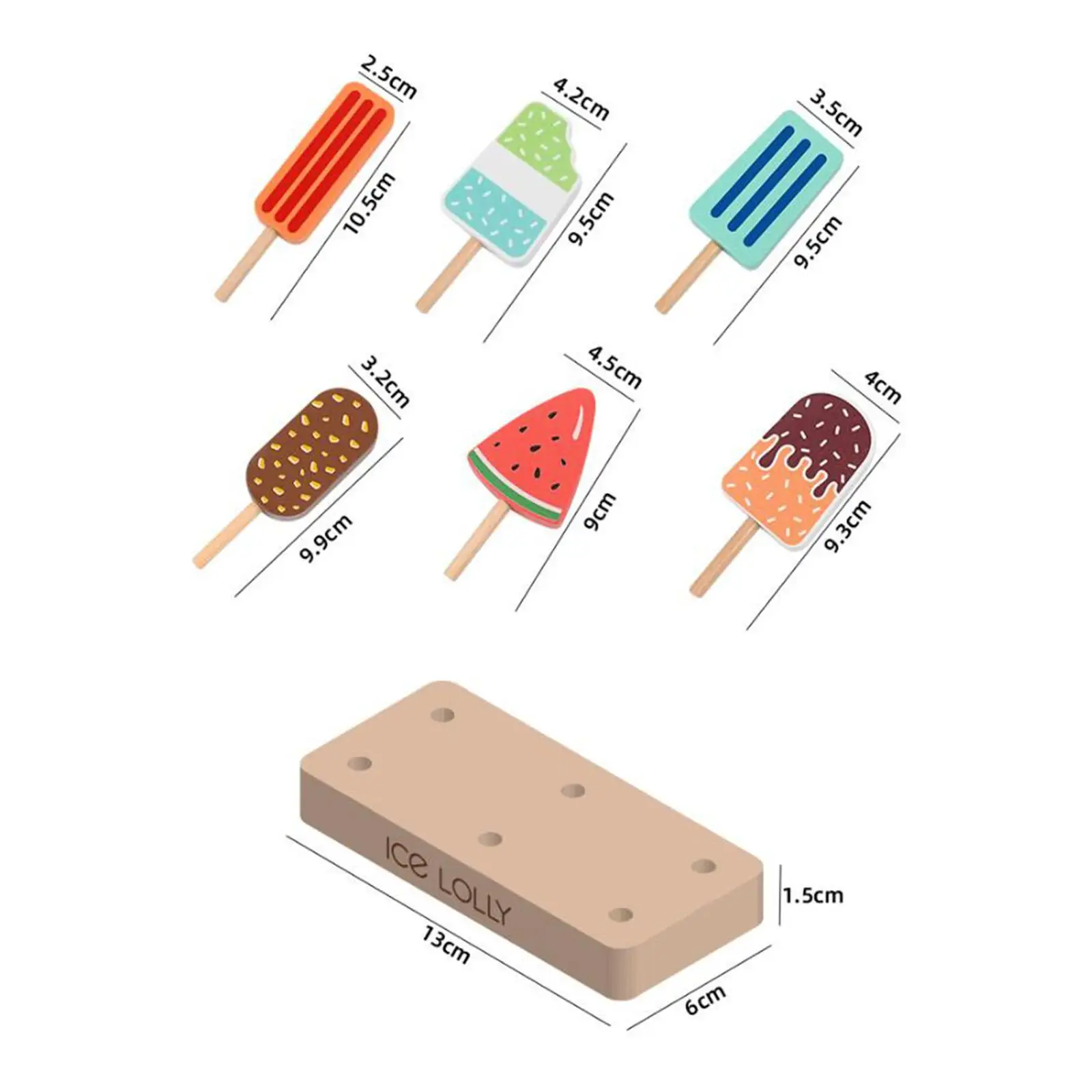 Juguete de helado Juguete de madera Juguete de simulación para niños de 2 a 4 años Regalos navideños