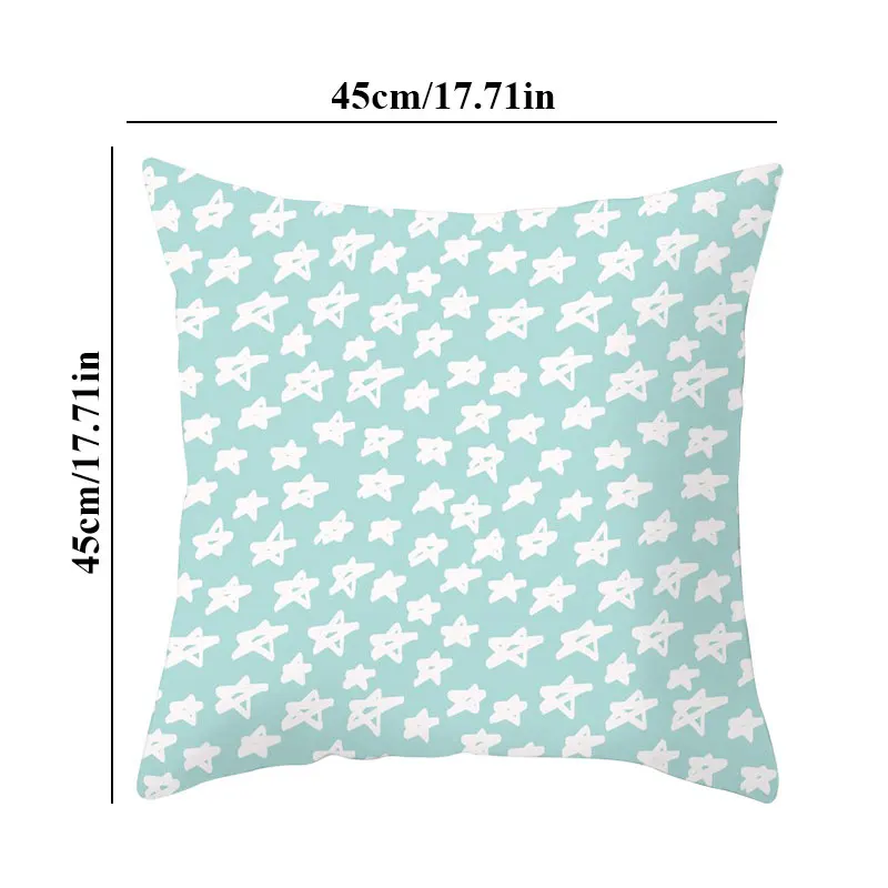 Soft Mint Green Printed Pillowcase Sofa Cushion Cover   Home Textile Products Fresh  Geometric Pillowslip