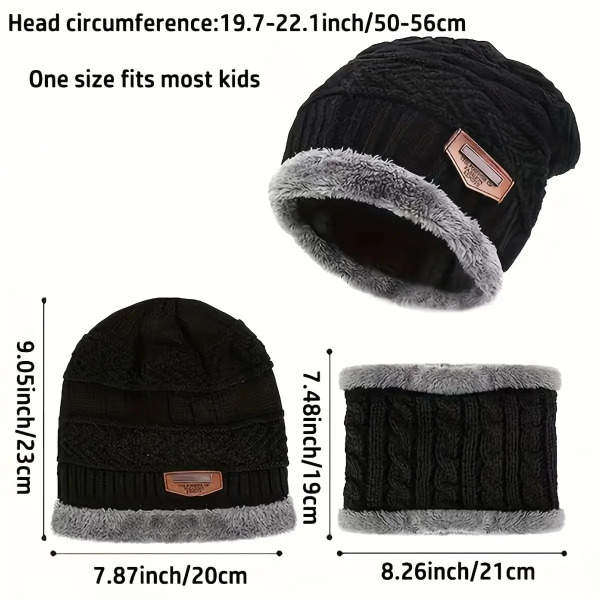 مجموعة قبعة شتوية للرقبة - إكسسوارات خارجية مرنة مريحة