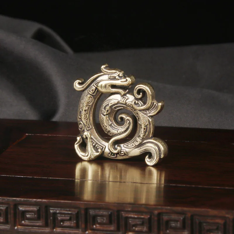 Brass Auspicious Dragon Incense Insert Tabletop Decoration China-Chic Thread Incense Coiled Dragon Incense Frame Dragon Pattern