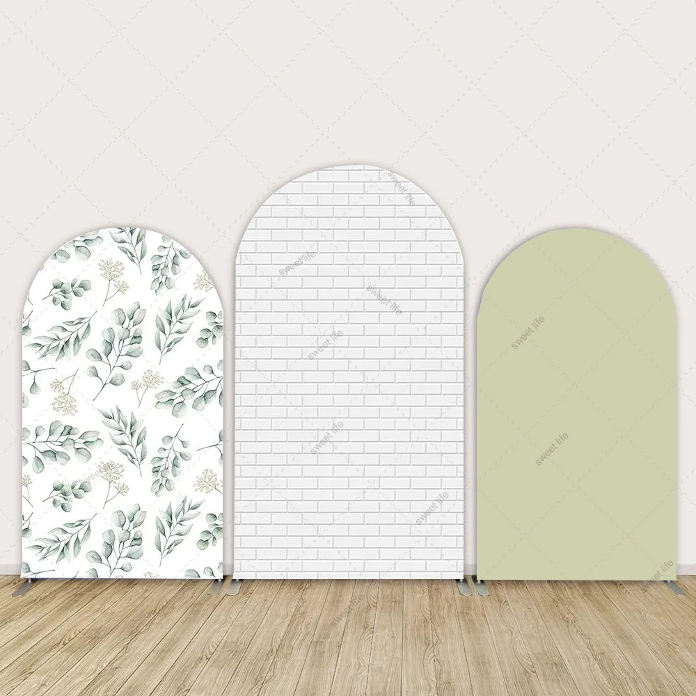 

Sage Green Color Leaves Arch Backdrop Covers Birthday Party Arch Background for Kids Baby Shower Wedding Parties