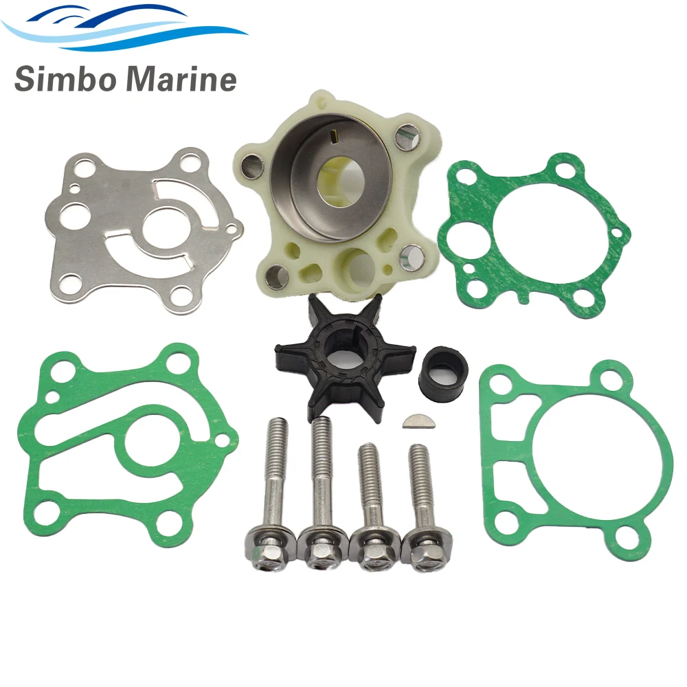 6J8-W0078 Water Pump Repair Kit With Housing for Yamaha Outboard 2 Stroke 25 HP 30 HP 3 Cylinder Boat 6J8-W0078-00 01 A1 A2 C2