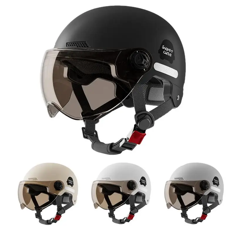 Uomo Moto mezzo caschi Scooter moto Casco Casco vespa villaggio equitazione capacete de Moto caschi motocross con visiera parasole