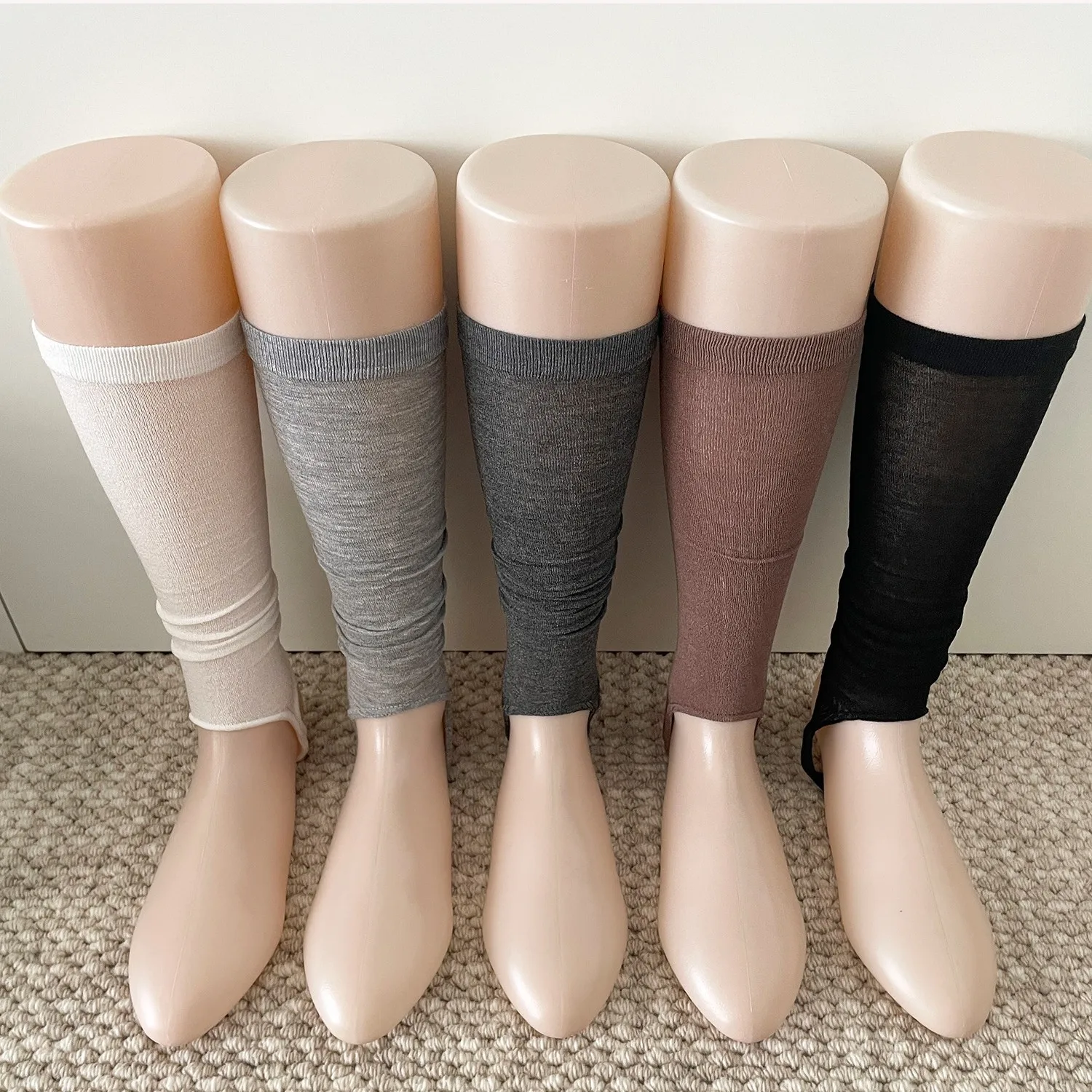 Korean-style Instagram Gray Flat Foot-Strap Socks for Women – Lightweight Sun-Protective Breathable Ballet-Inspired Fashionable