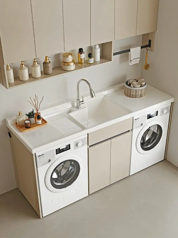 YJQ dryer laundry cabinet balcony cabinet combination drum bathroom cabinet integrated laundry pool basin