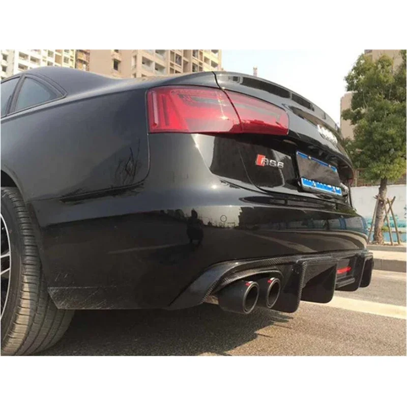 For Audi A6 S6 C7 2012-2015 Carbon Fiber Rear Lip Spoiler High Quality Bumper Diffuser Car Accessories