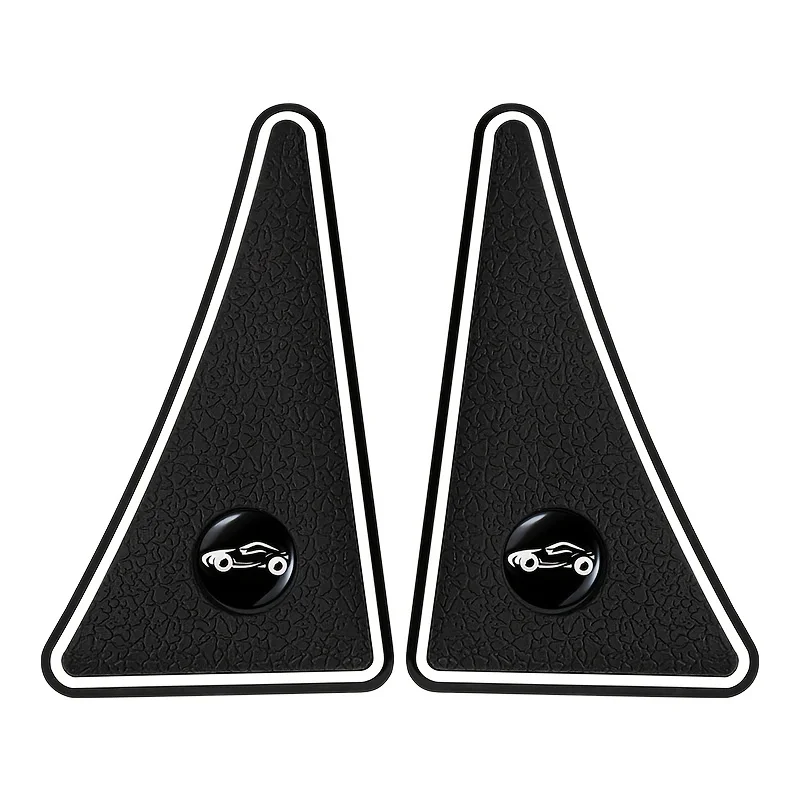 2Pcs Front Door Corner Cover Bumper Guards - Rubber Triangle Decals for Vehicle, Metal Surface Compatible, Scratch Protection