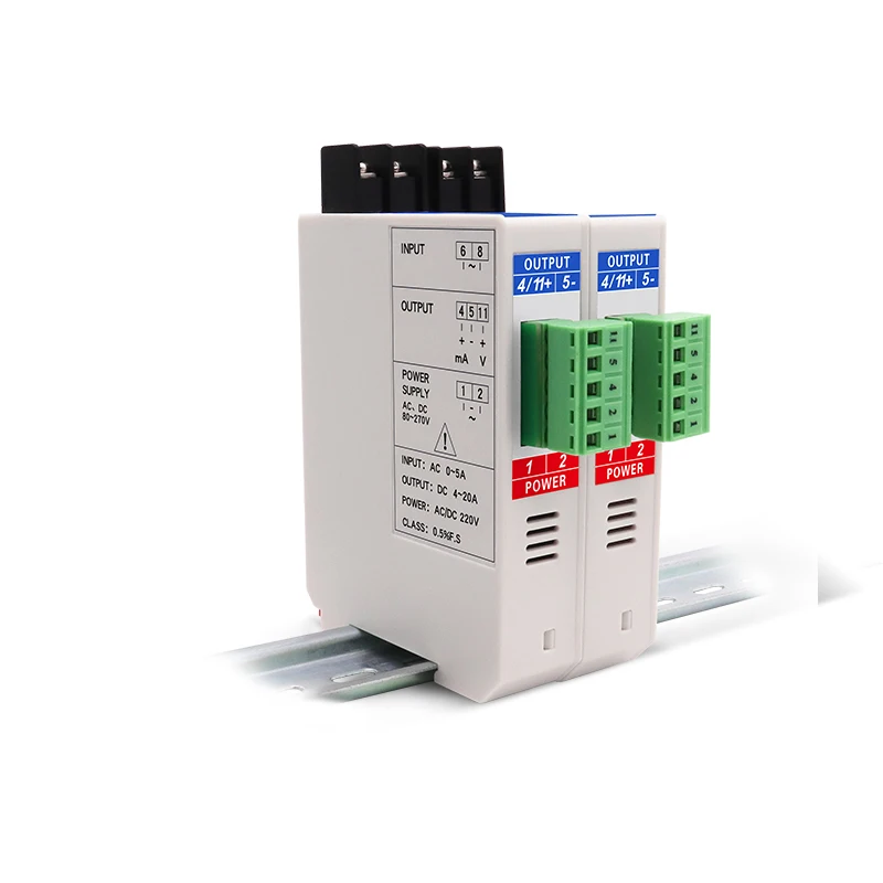 

Трансформатор передатчика переменного тока AC0-5A в аналоговый напряжение 4–20 мА, однофазный трехфазный источник питания 220 В