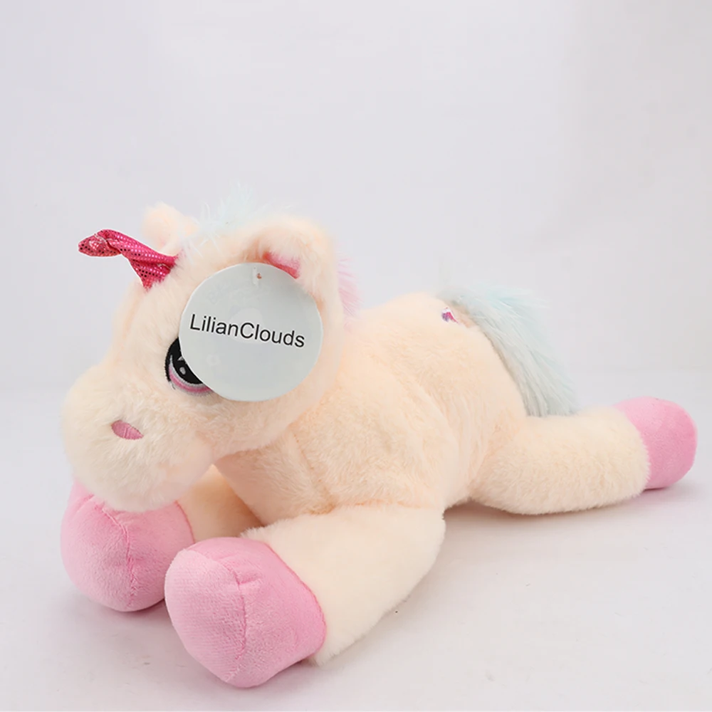 Jouet en peluche multicolore LilianClouds AdTos15.7in, molutien, Polyester doux, animal de dessin animé avec crinière arc-en-ciel
