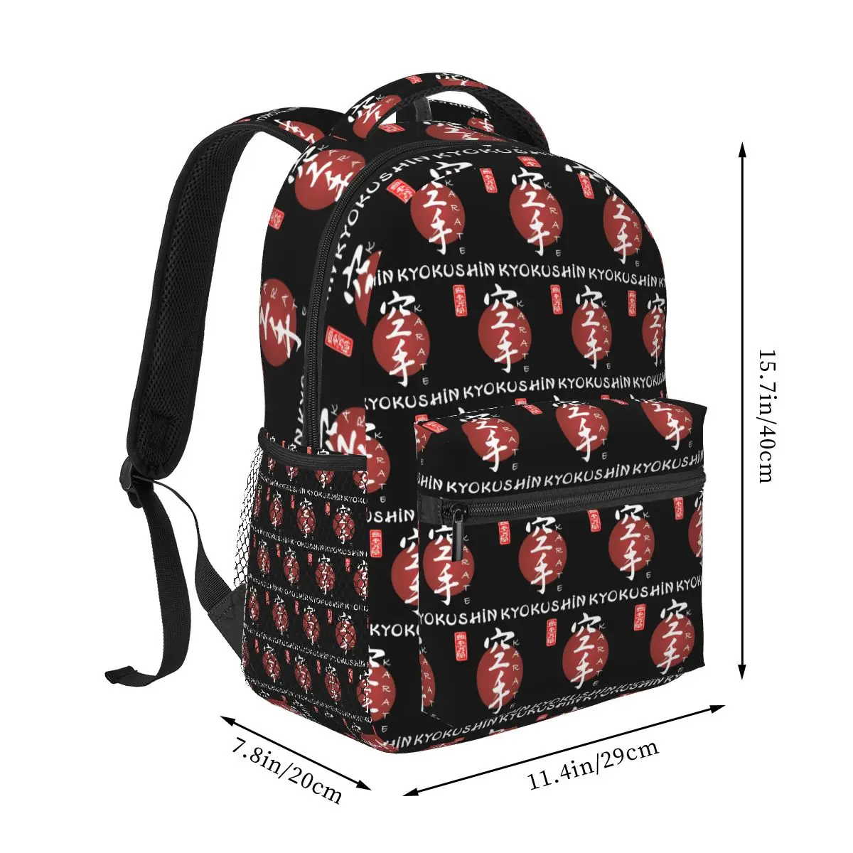 Kyokushi Karate Kumite Scene Backpack Student Boys Girls BookBag Children School Bag Laptop Shoulder Bags for Men Women