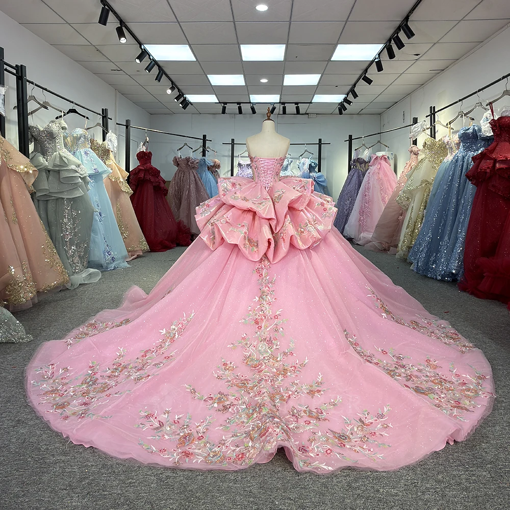 Beading quinceanera vestido 2025 sem alças doce 16 festa de aniversário vestido de baile para menina personalizado vestidos de 15 quinceañera dy6933