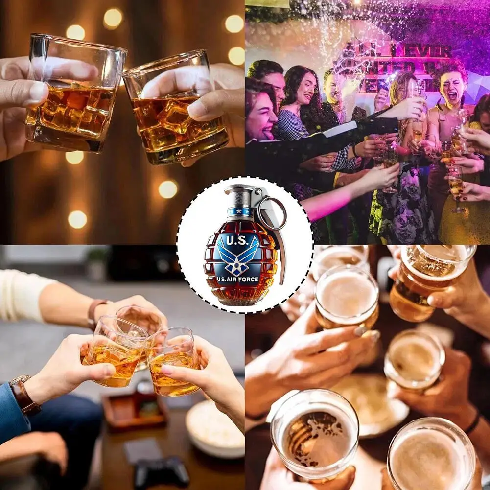 زجاجة ويسكي الدورق زجاج بوروسيليليك مرتفع على شكل قنبلة يدوية مع فلين محكم أدوات برواري منزلية متينة للسكوتش/النبيذ/الخمور #2