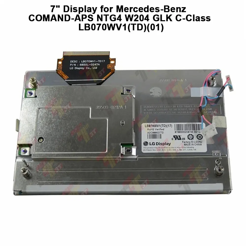 

7-дюймовый дисплей для Mercedes-Benz COMAND-APS NTG4 W204 GLK C-Class LB070WV1(TD)(01)