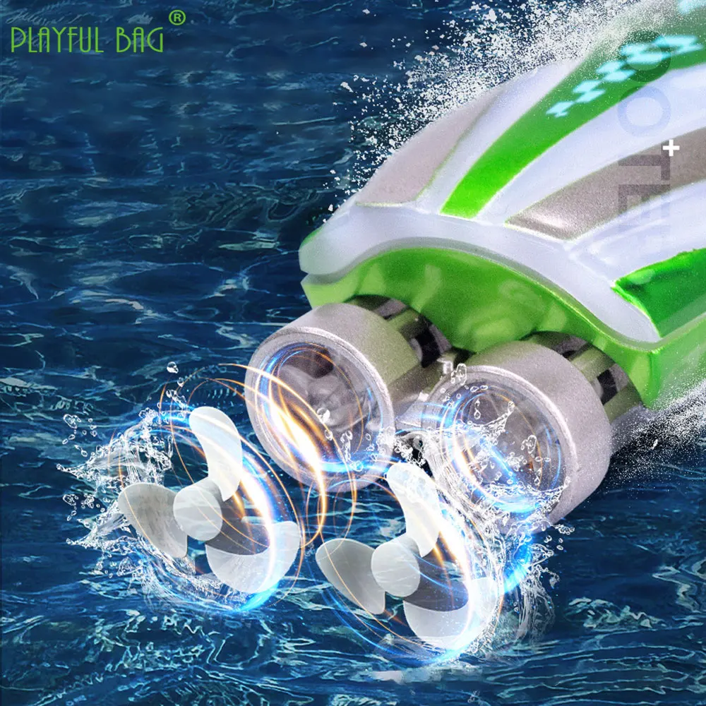 Mini Remote Control Stunt Speedboat Model 2.4GHz Rc Stunt Boats 360 Degree Leisure Children's Toys Fun Christmas Gifts VG210