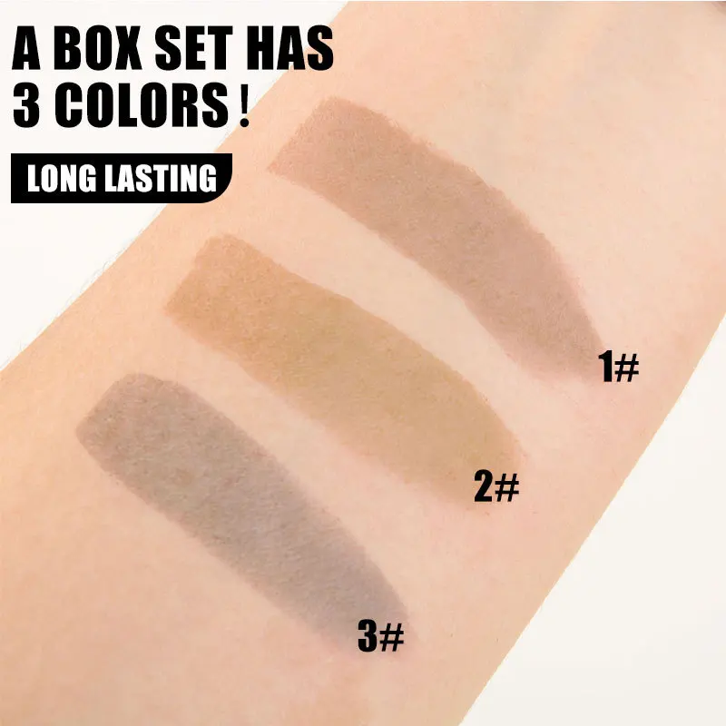 3 pz/set Sopracciglio Del Tatuaggio Impermeabile di Lunga Durata Sopracciglio Tinta Sopracciglio Peel Off Tinta Gel Anti-Savature Sopracciglio Gel Tinta Sopracciglio tatuaggio
